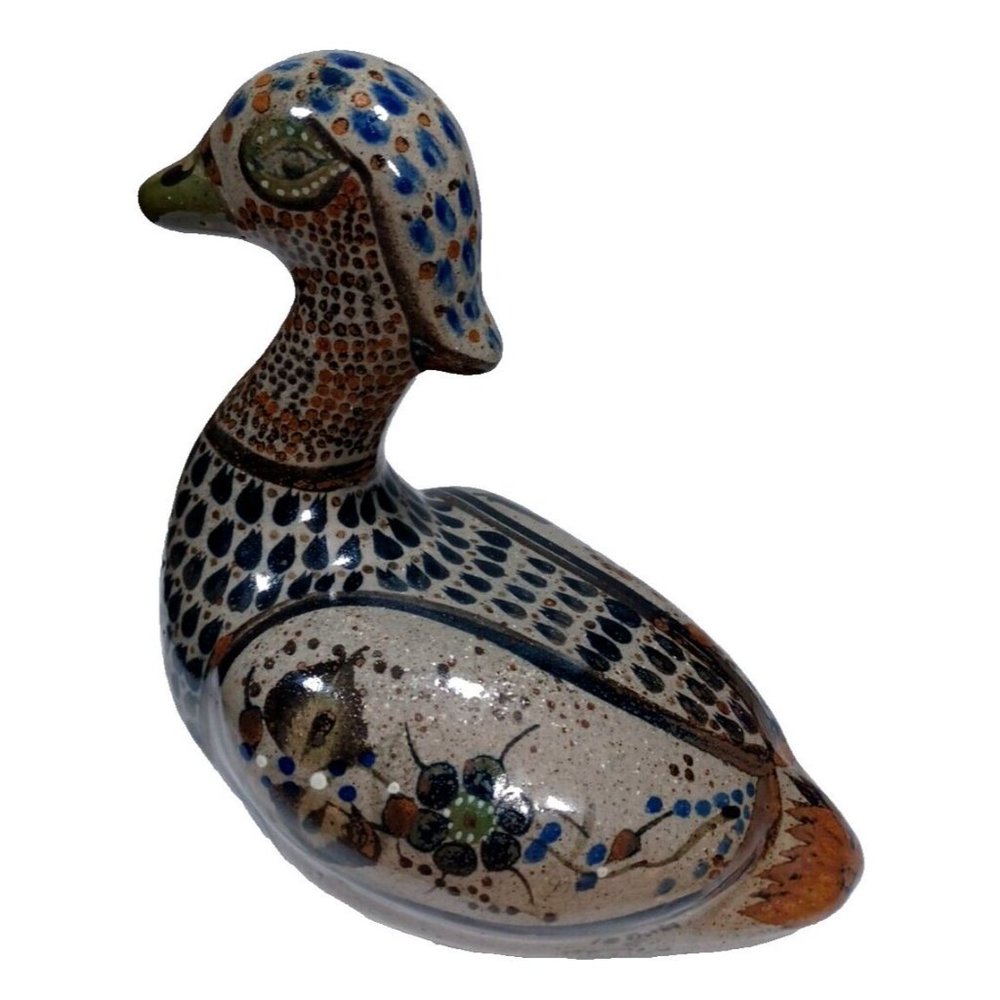 Unique Exquisite  Tonala Mexico Duck Figurine, 7.75" Long, 8.5" High Vintage - Picture 5 of 15